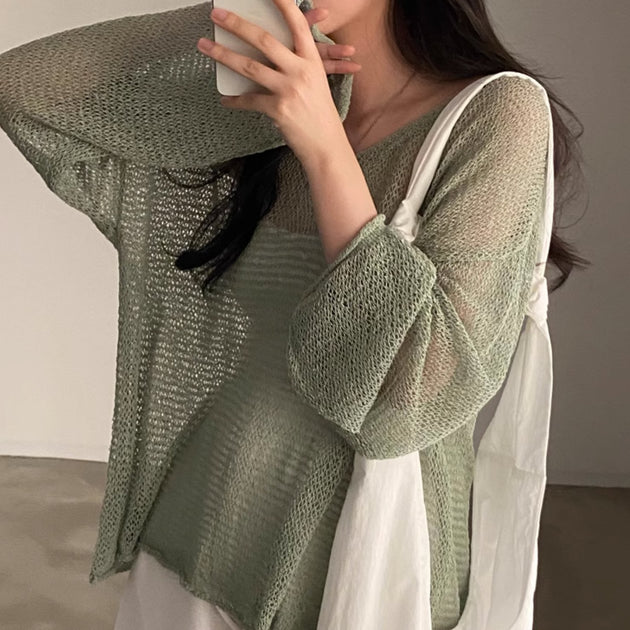 OVERSIZED KNIT TOP - Aumori