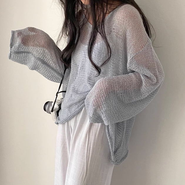OVERSIZED KNIT TOP - Aumori