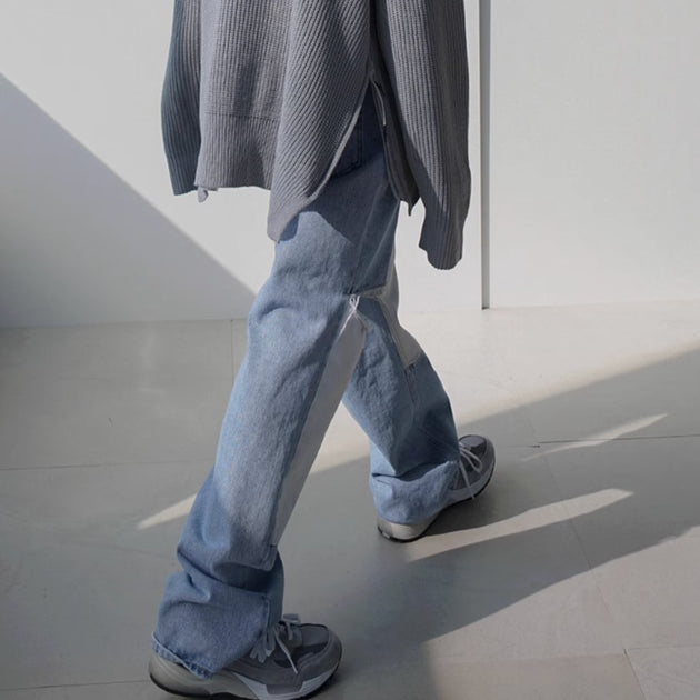 PATCHED RIPPED JEANS - Aumori