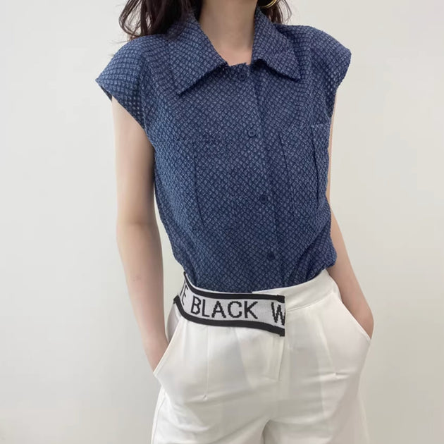 PATTERNED BUTTON UP TOP - Aumori