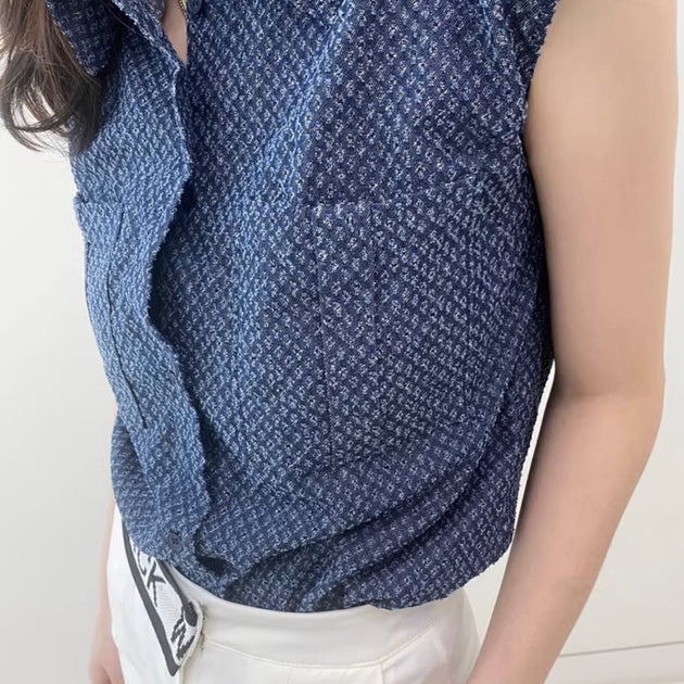 PATTERNED BUTTON UP TOP - Aumori