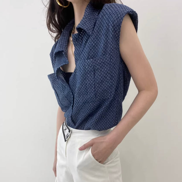 PATTERNED BUTTON UP TOP - Aumori