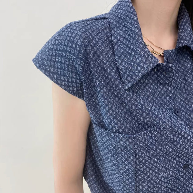 PATTERNED BUTTON UP TOP - Aumori