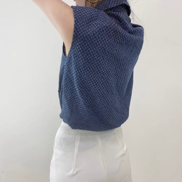 PATTERNED BUTTON UP TOP - Aumori