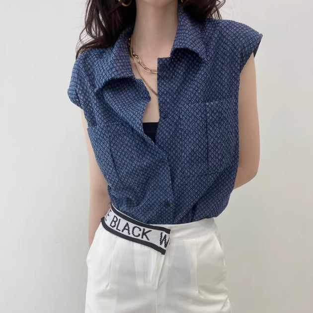 PATTERNED BUTTON UP TOP - Aumori