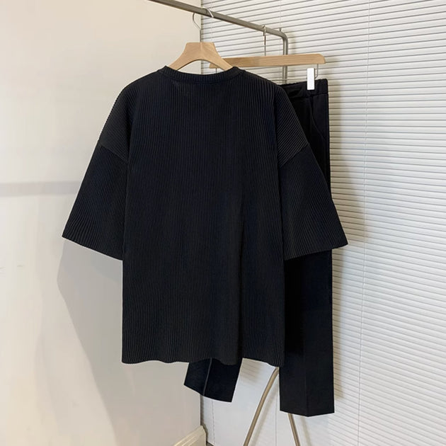 PLEATED HALF SLEEVE T - SHIRT - Aumori