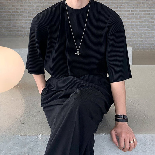 PLEATED HALF SLEEVE T - SHIRT - Aumori