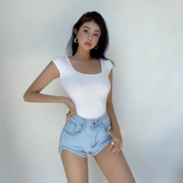 RIBBED OPEN BACK TOP - Aumori