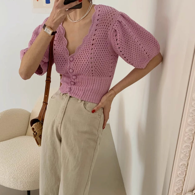 RIBBED PATTERN TOP - Aumori