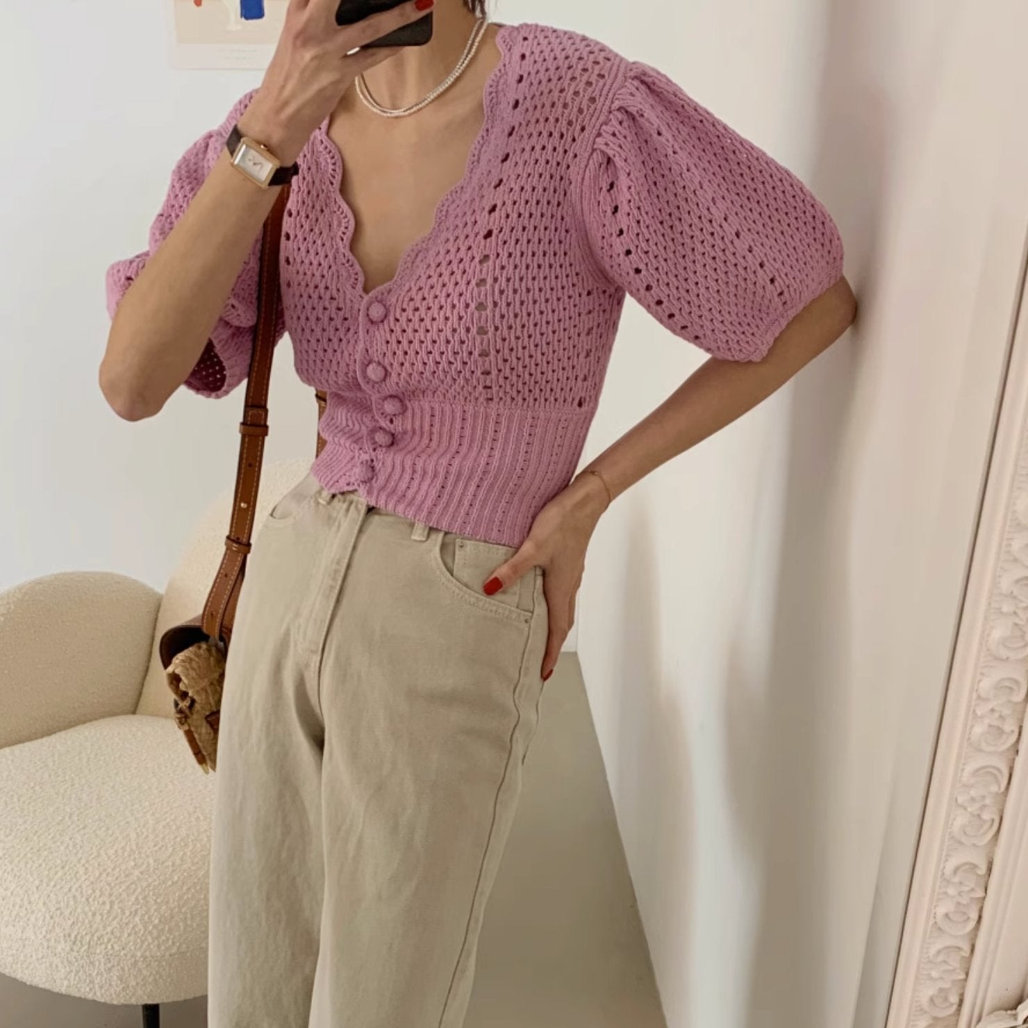 RIBBED PATTERN TOP - Aumori