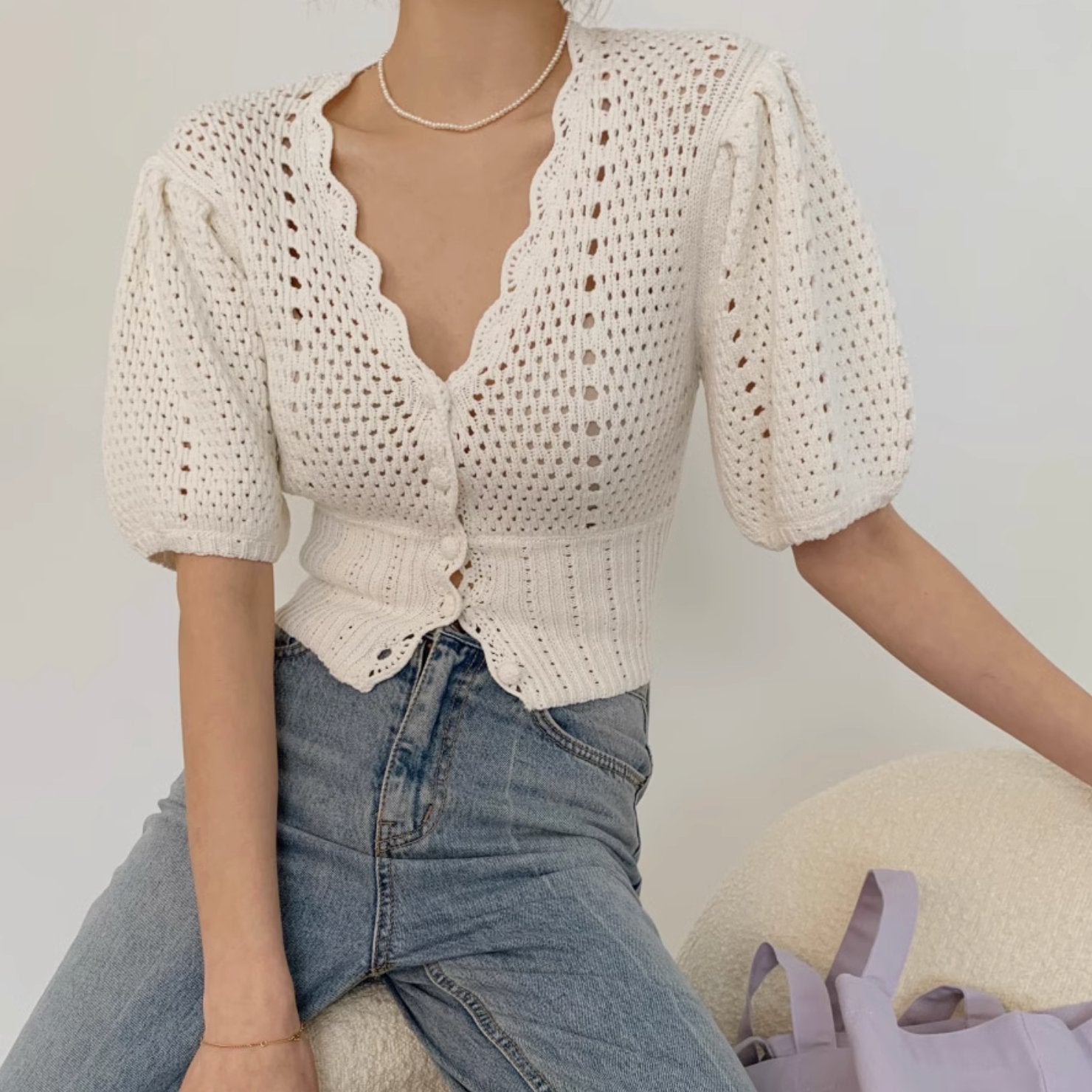 RIBBED PATTERN TOP - Aumori