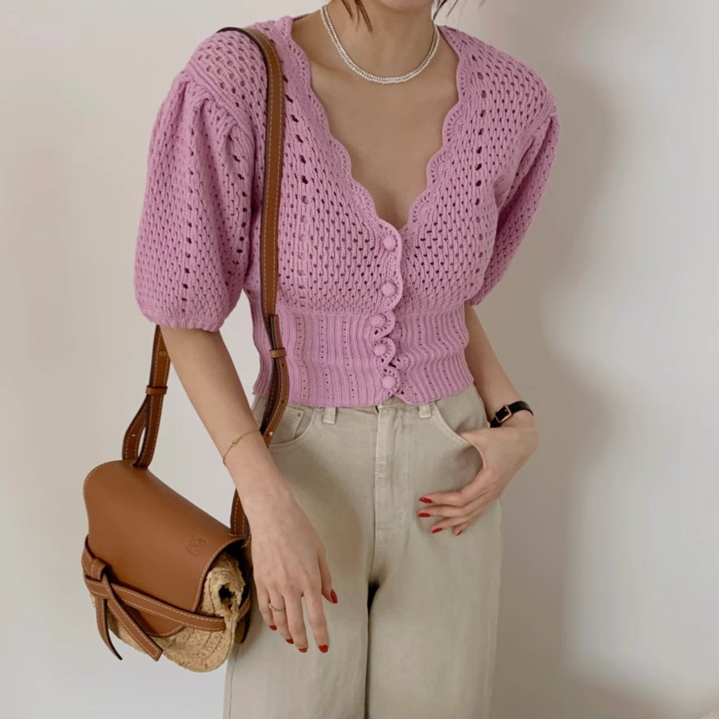 RIBBED PATTERN TOP - Aumori