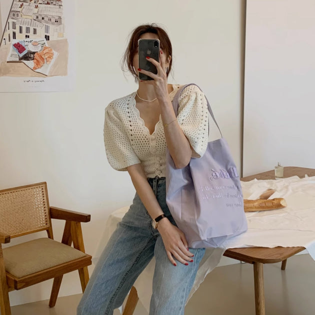 RIBBED PATTERN TOP - Aumori