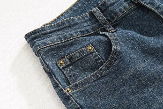 RIPPED ANKLE JEANS - Aumori