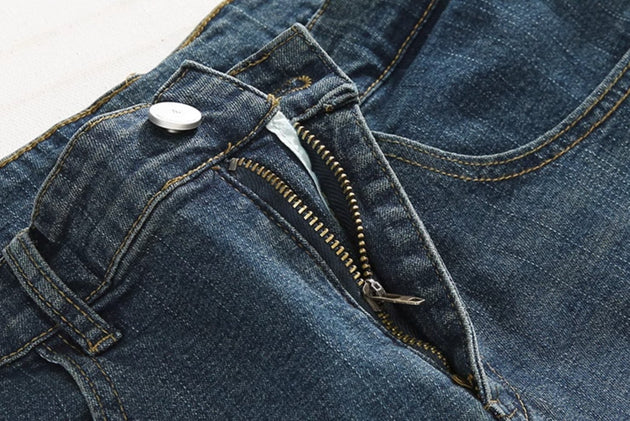 RIPPED ANKLE JEANS - Aumori