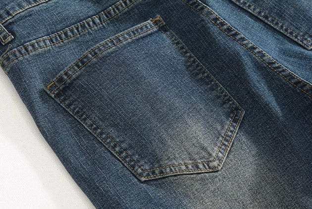 RIPPED ANKLE JEANS - Aumori
