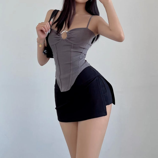 SIDE SPLIT MINI SKIRT - Aumori