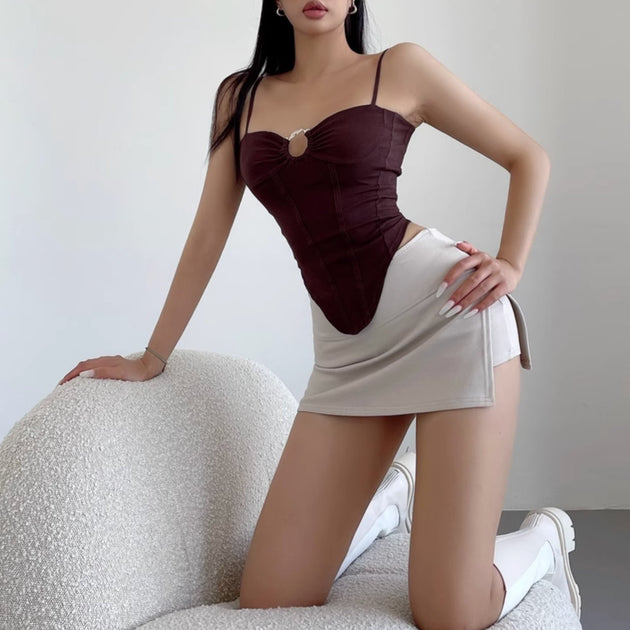 SIDE SPLIT MINI SKIRT - Aumori