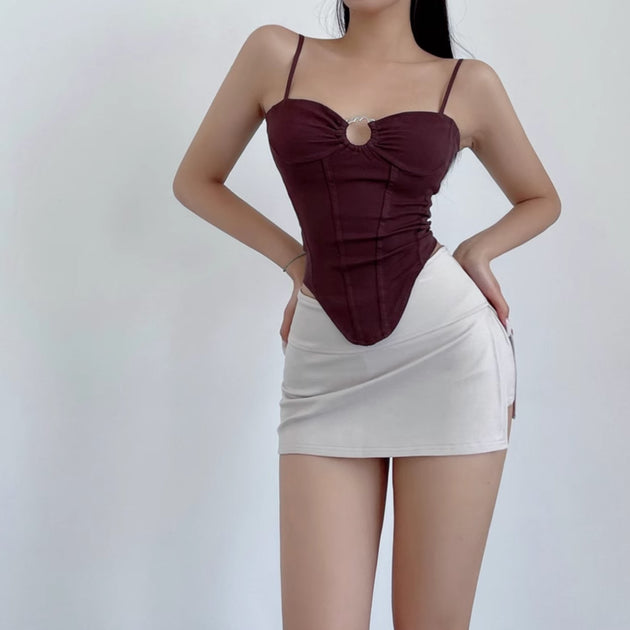 SIDE SPLIT MINI SKIRT - Aumori