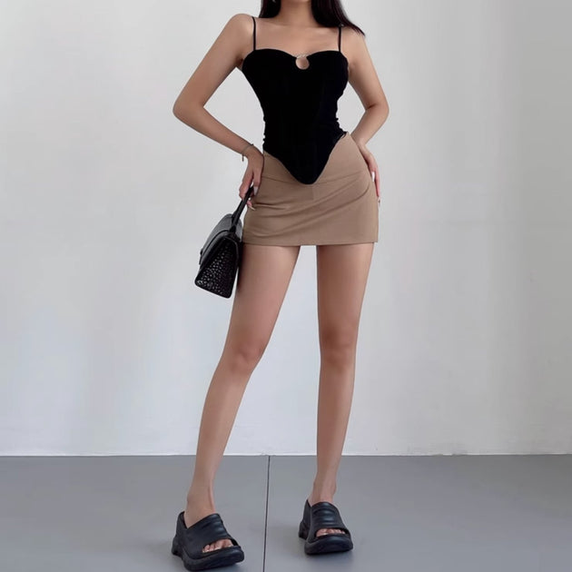 SIDE SPLIT MINI SKIRT - Aumori