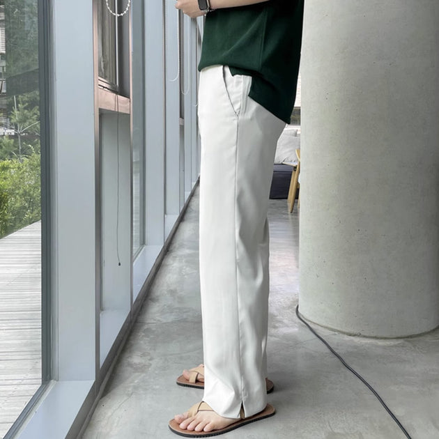 SIDE SPLIT STRAIGHT PANTS - Aumori