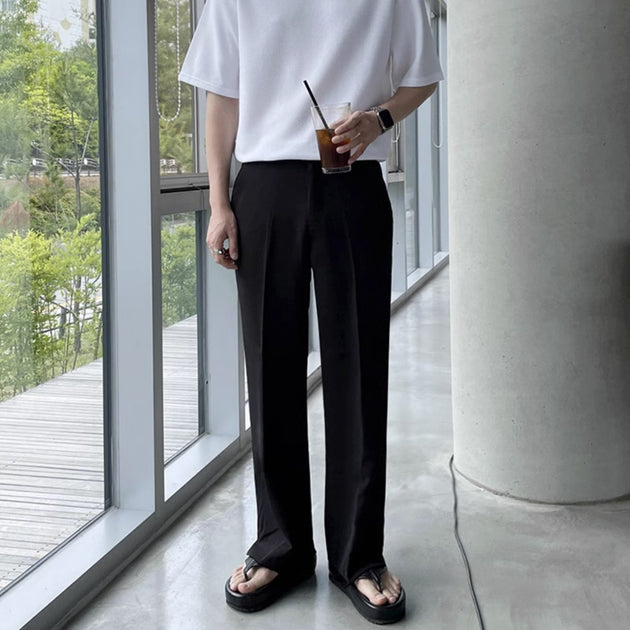 SIDE SPLIT STRAIGHT PANTS - Aumori