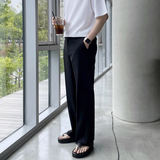 SIDE SPLIT STRAIGHT PANTS - Aumori