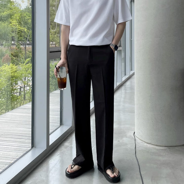 SIDE SPLIT STRAIGHT PANTS - Aumori