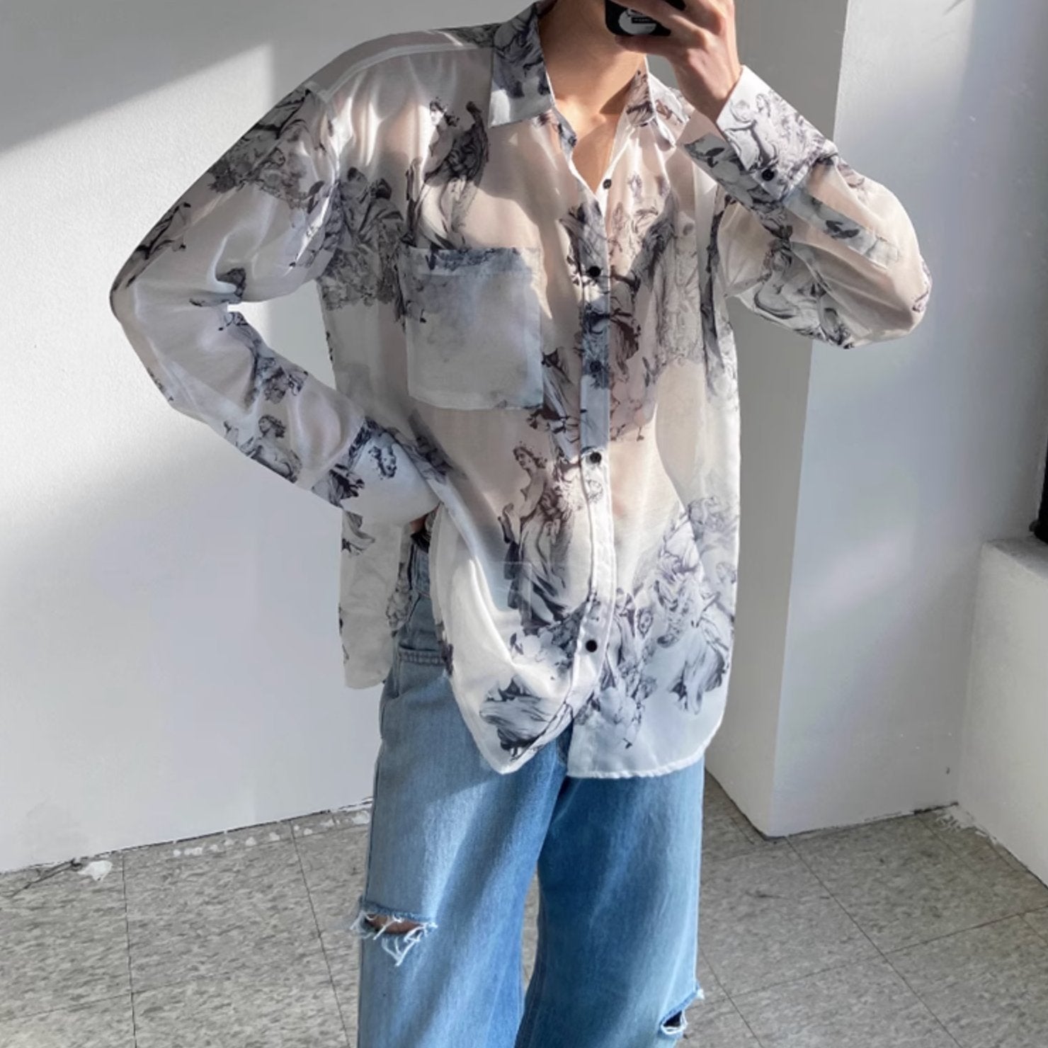 SILK PATTERN SHIRT - Aumori