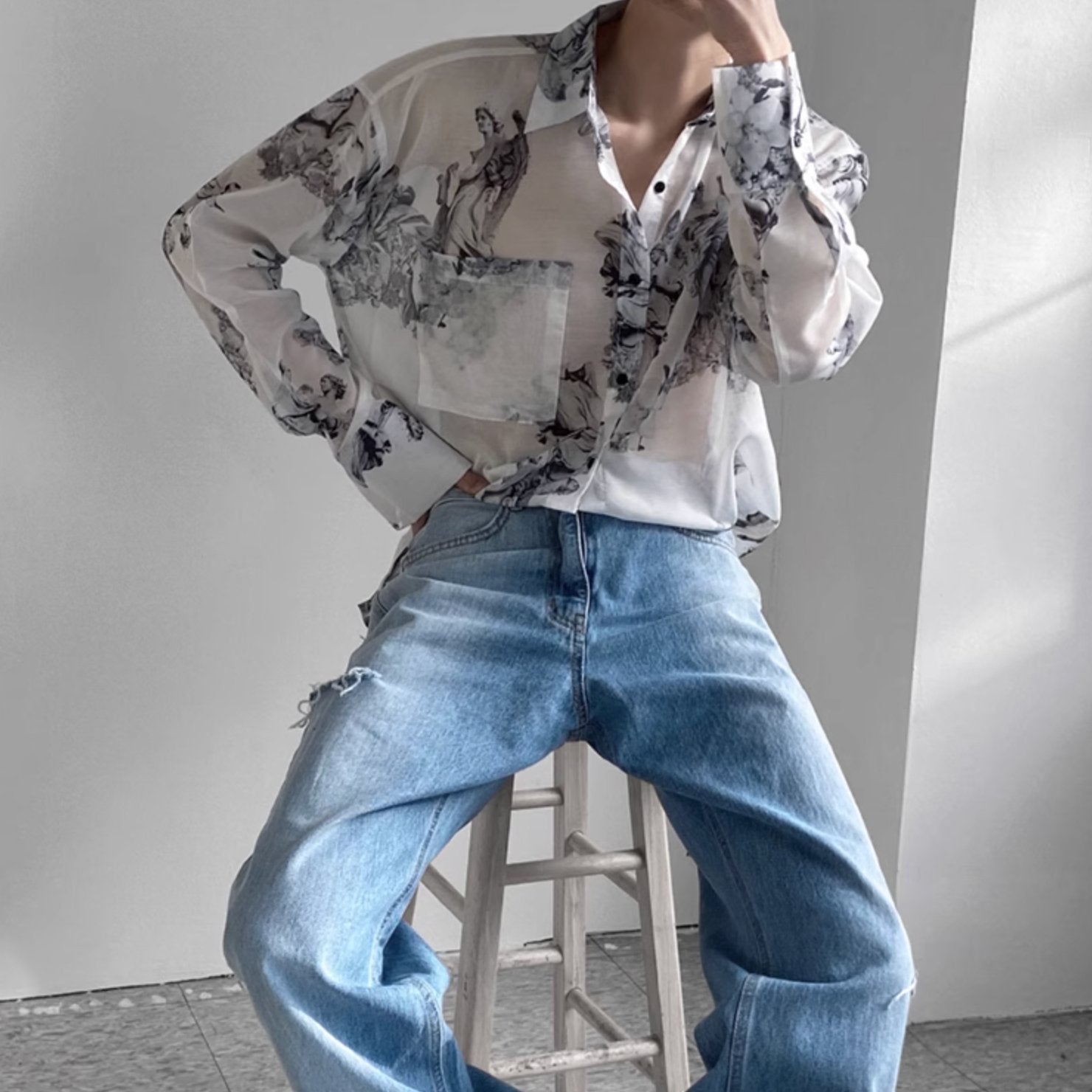 SILK PATTERN SHIRT - Aumori