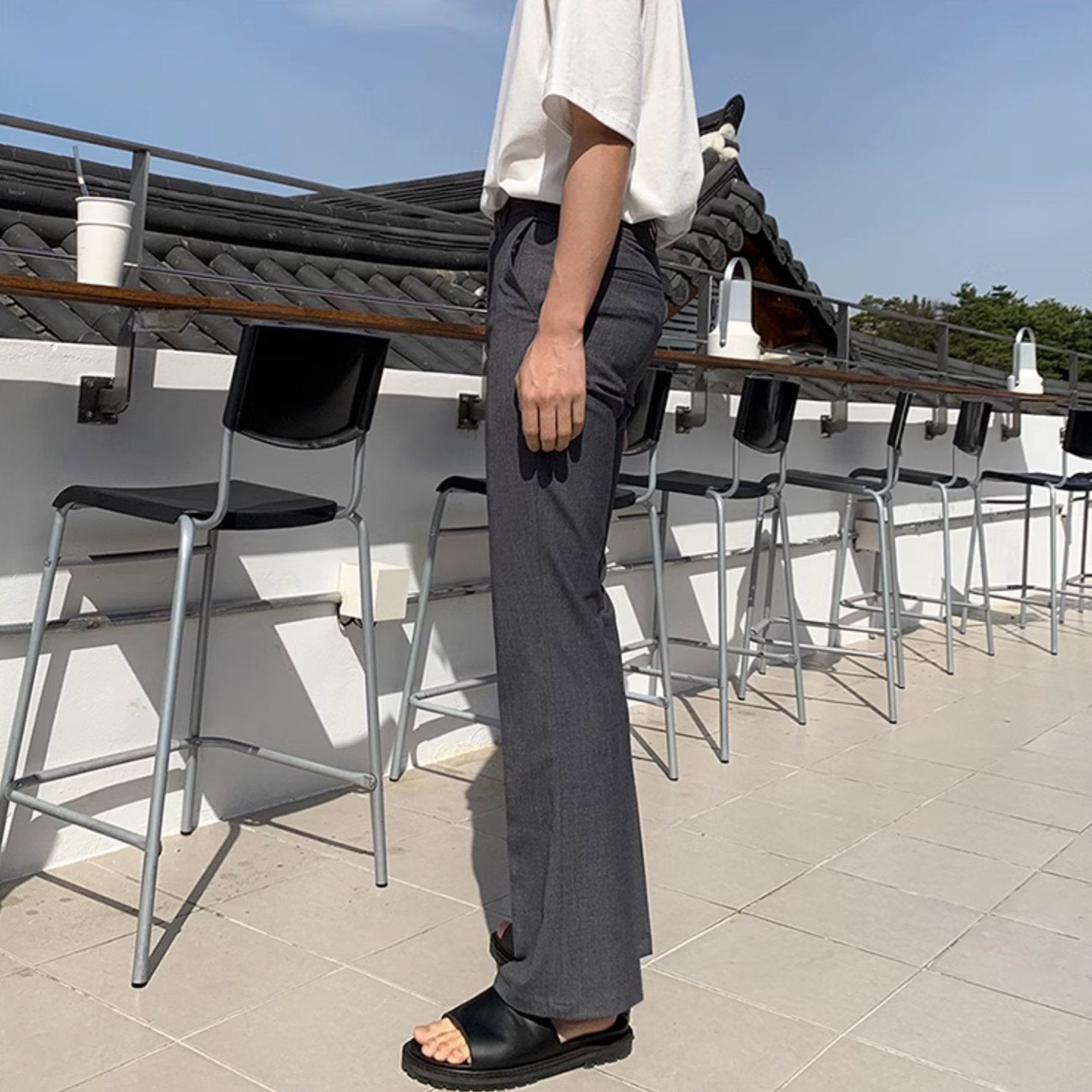 SLIM SPLIT PANTS - Aumori