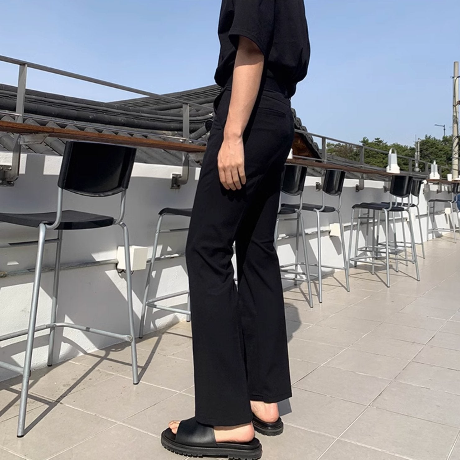 SLIM SPLIT PANTS - Aumori