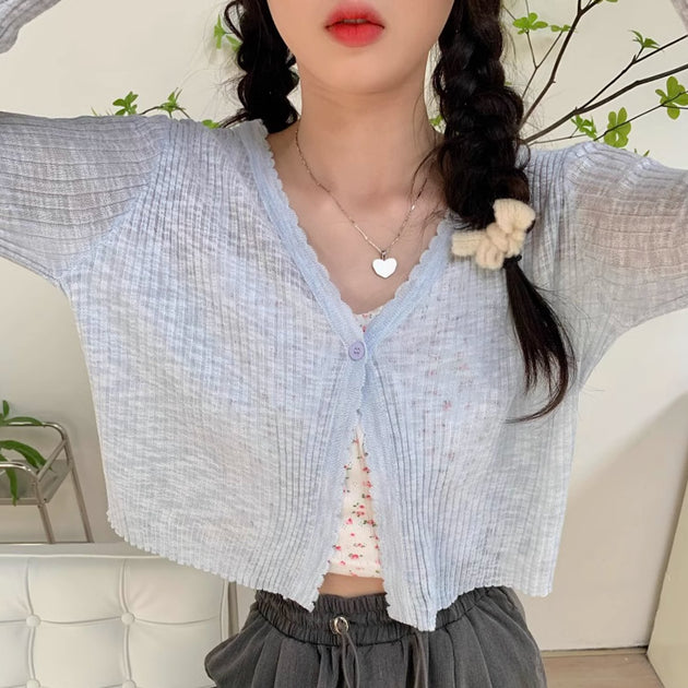 SOFT BUTTON CARDIGAN - Aumori