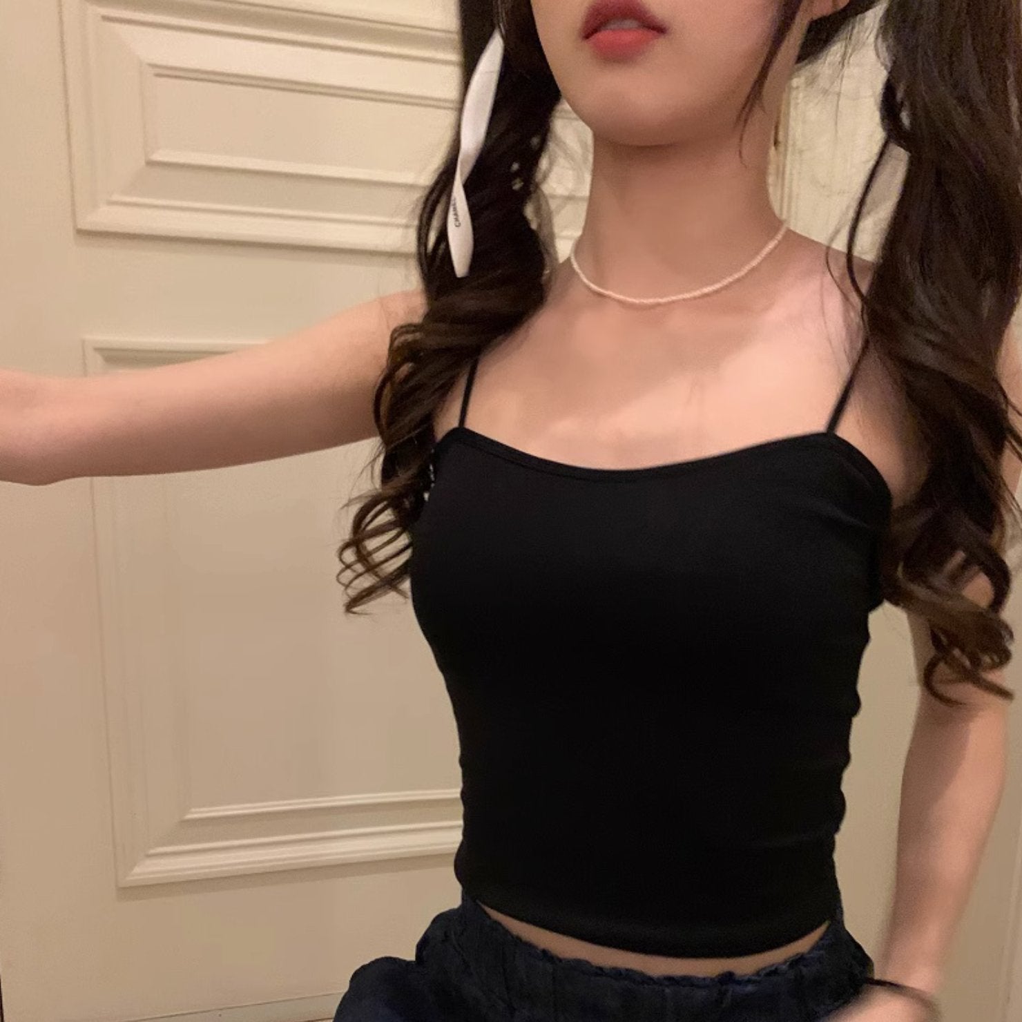 SOLID BASIC CROP TOP - Aumori
