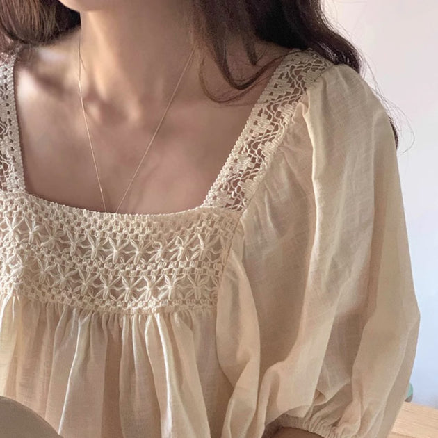 SQUARE NECK RIB TOP - Aumori