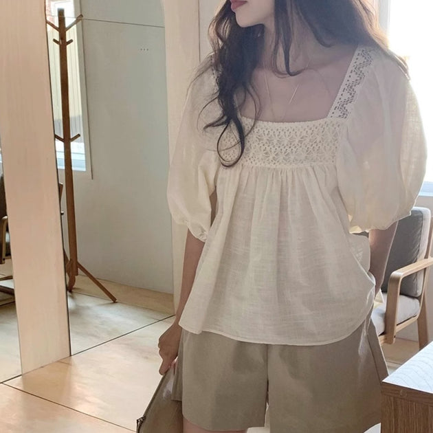 SQUARE NECK RIB TOP - Aumori