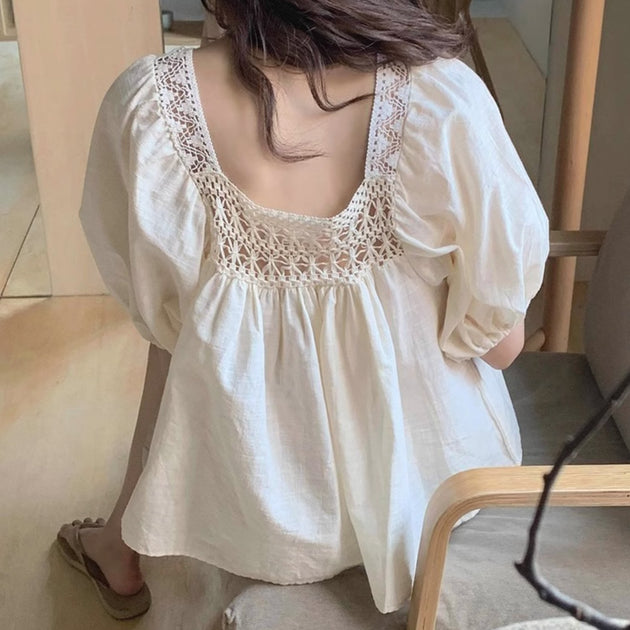SQUARE NECK RIB TOP - Aumori