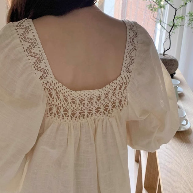 SQUARE NECK RIB TOP - Aumori