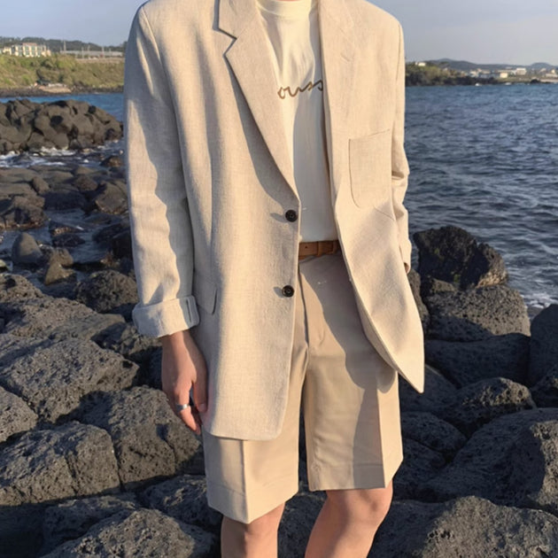 STRAIGHT COTTON SHORTS - Aumori