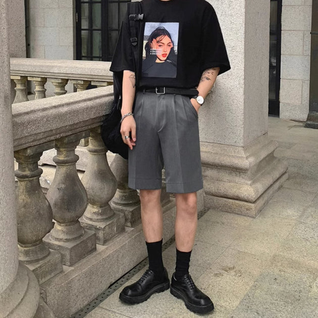 STRAIGHT COTTON SHORTS - Aumori