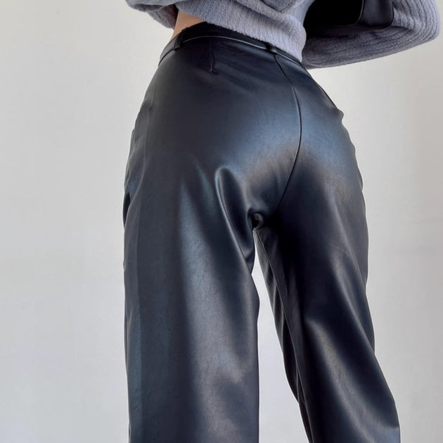 STRAIGHT LEATHER PANTS - Aumori