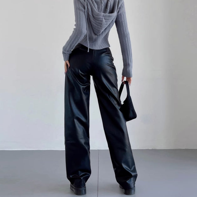 STRAIGHT LEATHER PANTS - Aumori