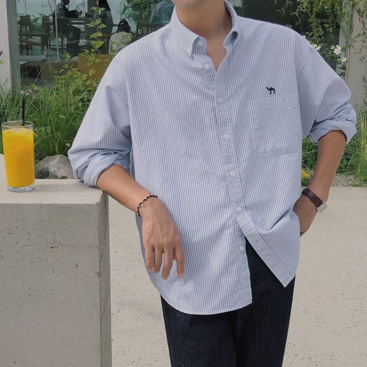 STRIPED CAMEL SHIRT - Aumori