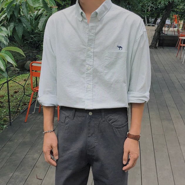 STRIPED CAMEL SHIRT - Aumori