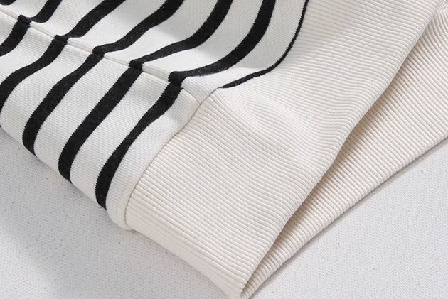 STRIPED HALF ZIP - UP SWEATER - Aumori