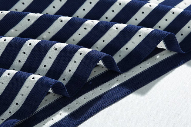 STRIPED SHORT SLEEVE POLO - Aumori