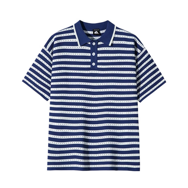 STRIPED SHORT SLEEVE POLO - Aumori