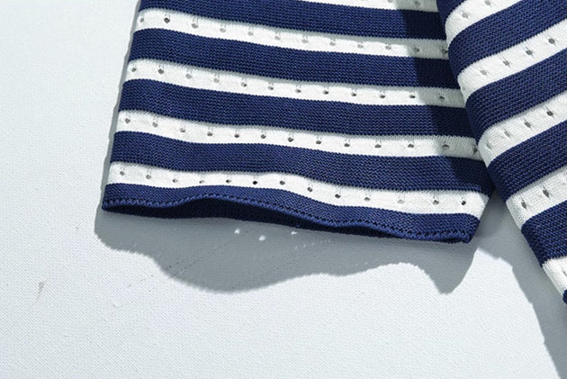STRIPED SHORT SLEEVE POLO - Aumori