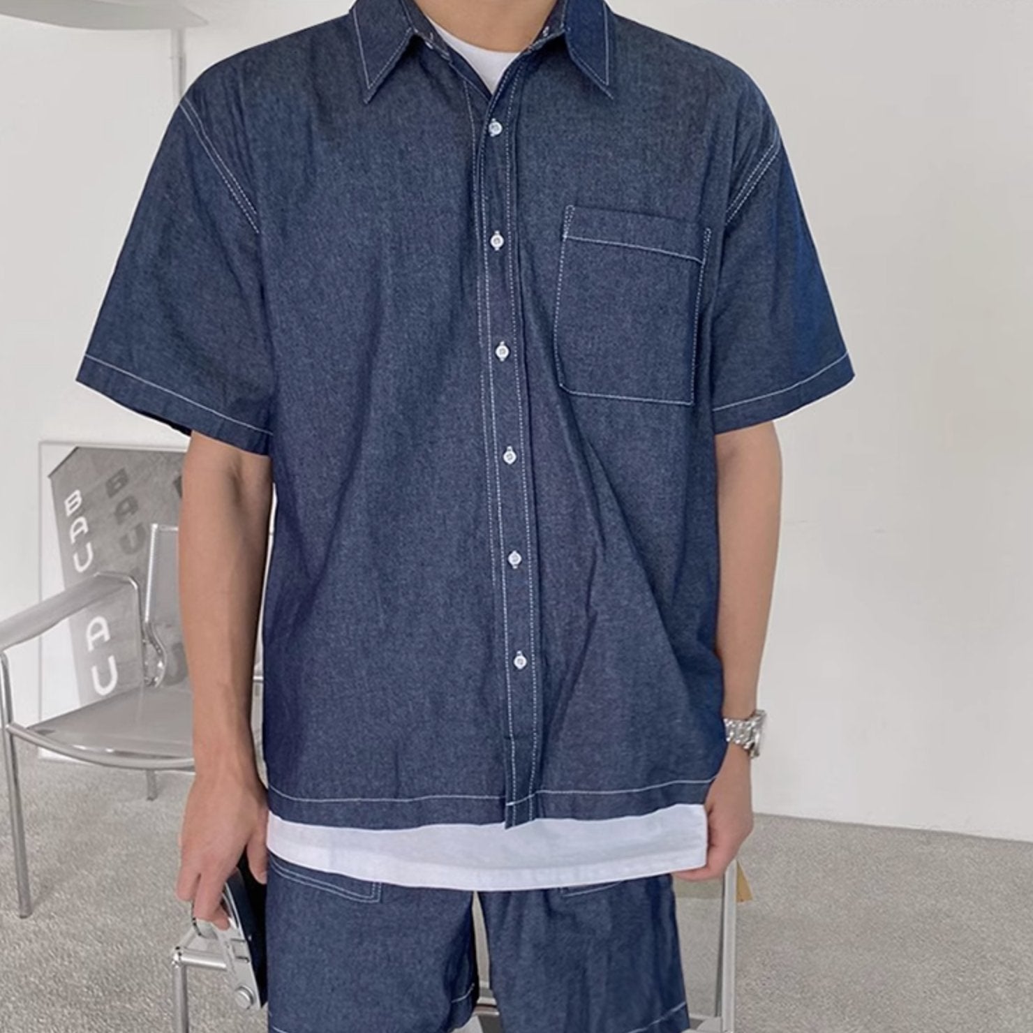 SUMMER DENIM SHIRT - Aumori