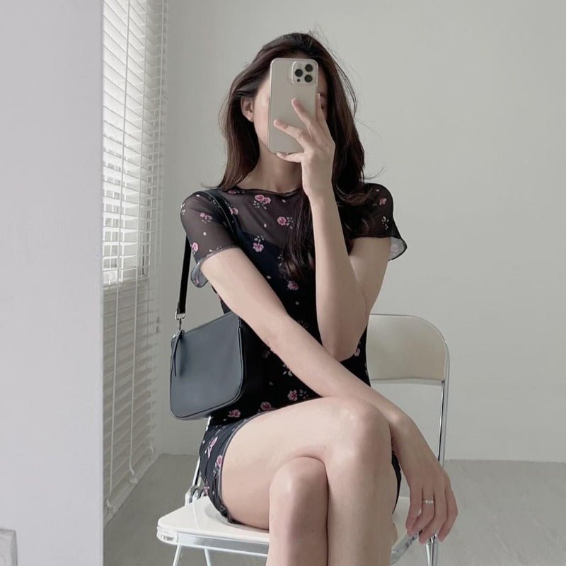 TRANSPARENT FLORAL DRESS - Aumori